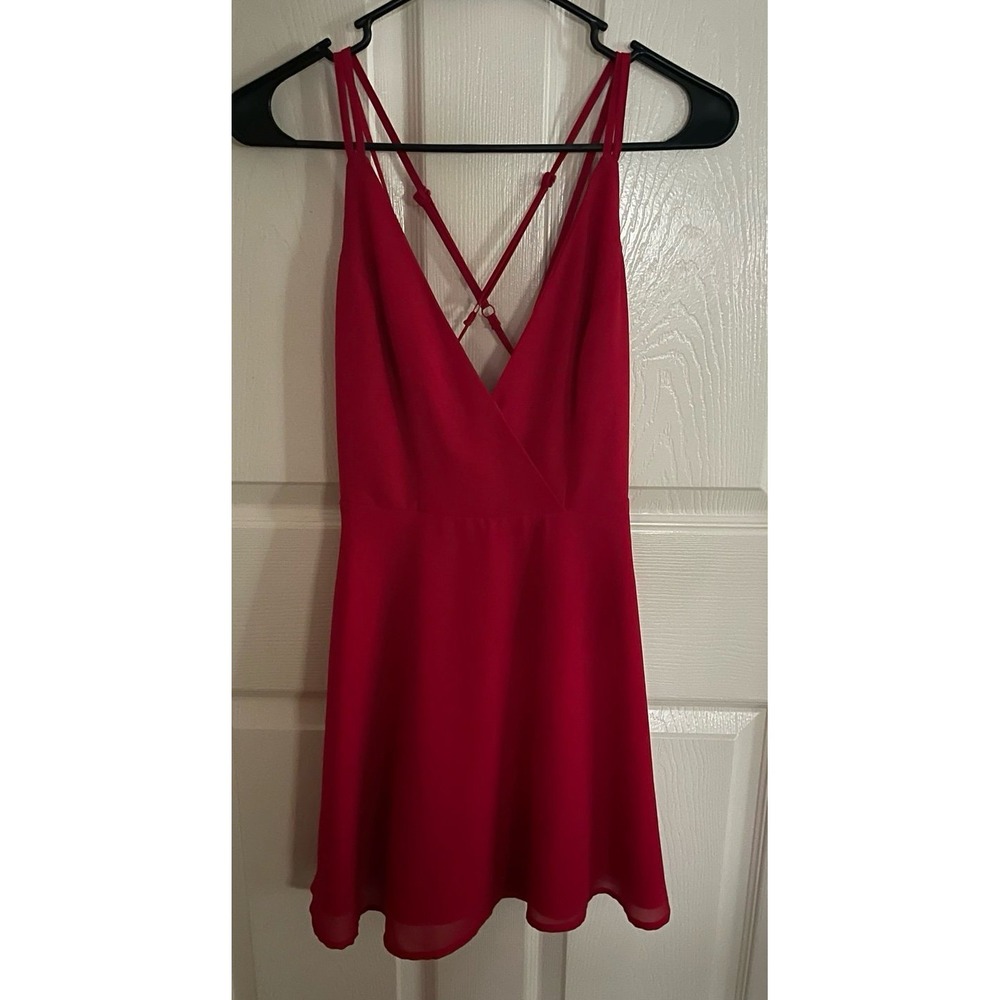 TOBI Double Spaghetti Strap Red Dress XS‎